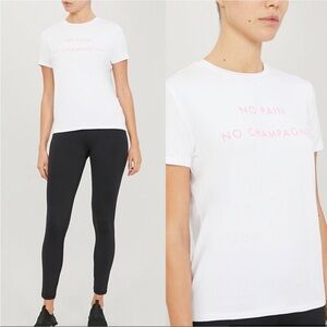 Sweaty Betty No Pain No Champagne Tee White Modal M Athleisure